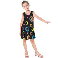 Abstract Background Retro 60s 70s Kids  Sleeveless Dress by Apen