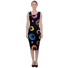 Abstract Background Retro 60s 70s Sleeveless Pencil Dress by Apen