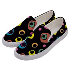 Abstract Background Retro 60s 70s Men s Canvas Slip Ons by Apen