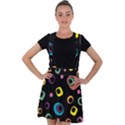 Abstract Background Retro 60s 70s Velvet Suspender Skater Skirt View1