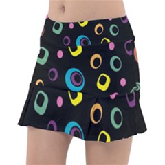 Abstract Background Retro 60s 70s Classic Tennis Skirt by Apen