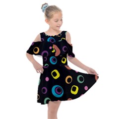 Abstract Background Retro 60s 70s Kids  Shoulder Cutout Chiffon Dress by Apen