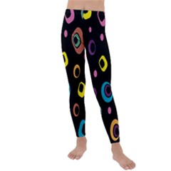 Abstract Background Retro 60s 70s Kids  Lightweight Velour Leggings by Apen