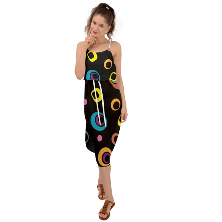 Abstract Background Retro 60s 70s Waist Tie Cover Up Chiffon Dress