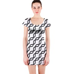 Diagonal Stripe Pattern Short Sleeve Bodycon Dress by Apen