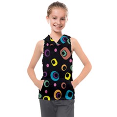 Abstract Background Retro 60s 70s Kids  Sleeveless Hoodie by Apen