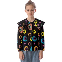 Abstract Background Retro 60s 70s Kids  Peter Pan Collar Blouse by Apen