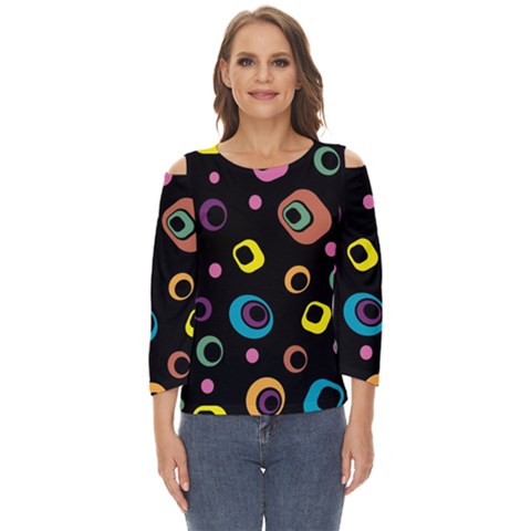 Abstract Background Retro 60s 70s Cut Out Wide Sleeve Top by Apen