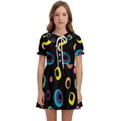 Abstract Background Retro 60s 70s Kids  Sweet Collar Dress