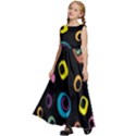 Abstract Background Retro 60s 70s Kids  Satin Sleeveless Maxi Dress View2