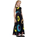 Abstract Background Retro 60s 70s Kids  Satin Sleeveless Maxi Dress View3