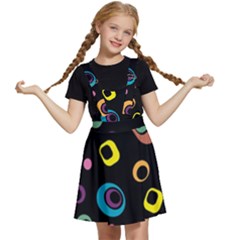 Abstract Background Retro 60s 70s Kids  Apron Dress by Apen