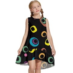 Abstract Background Retro 60s 70s Kids  Frill Swing Dress by Apen