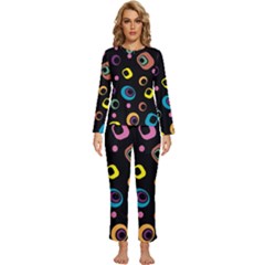 Abstract Background Retro 60s 70s Womens  Long Sleeve Lightweight Pajamas Set by Apen