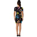 Abstract Background Retro 60s 70s Fitted Knot Split End Bodycon Dress View4