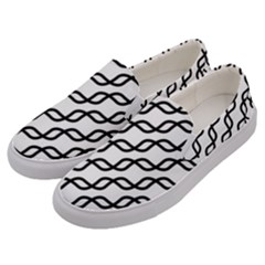 Diagonal Stripe Pattern Men s Canvas Slip Ons by Apen