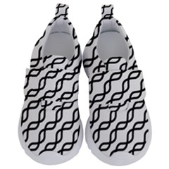 Diagonal Stripe Pattern Kids  Velcro No Lace Shoes by Apen