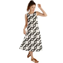 Diagonal Stripe Pattern Summer Maxi Dress by Apen