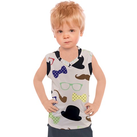 Moustache Hat Bowler Bowler Hat Kids  Sport Tank Top by Apen