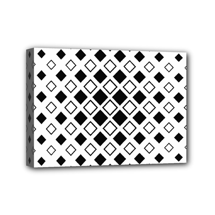 Square Diagonal Pattern Monochrome Mini Canvas 7  x 5  (Stretched)