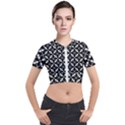 Abstract Background Arrow Short Sleeve Cropped Jacket View1