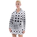 Square Diagonal Pattern Monochrome Women s Long Sleeve Casual Dress View1