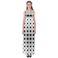 Square Diagonal Pattern Monochrome Empire Waist Maxi Dress by Apen