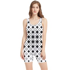 Square Diagonal Pattern Monochrome Women s Wrestling Singlet by Apen