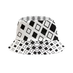 Square Diagonal Pattern Monochrome Inside Out Bucket Hat by Apen