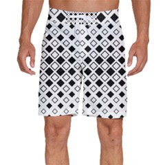 Square Diagonal Pattern Monochrome Men s Beach Shorts by Apen