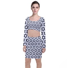 Pattern Star Repeating Black White Top And Skirt Sets by Apen