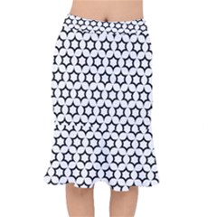 Pattern Star Repeating Black White Short Mermaid Skirt by Apen