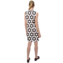 Pattern Star Repeating Black White Sleeveless Shirt Dress View2