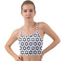 Pattern Star Repeating Black White Mini Tank Bikini Top View1