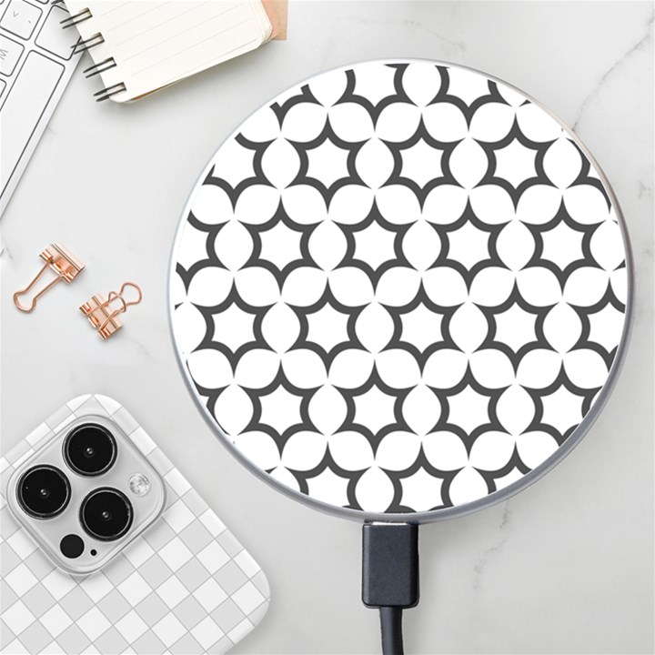 Pattern Star Repeating Black White Wireless Fast Charger(White)