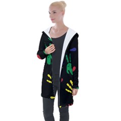 Ellipse Pattern Background Longline Hooded Cardigan by Apen