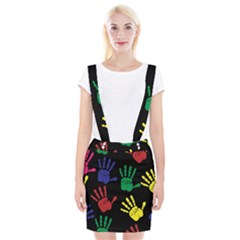 Ellipse Pattern Background Braces Suspender Skirt by Apen