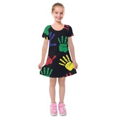 Ellipse Pattern Background Kids  Short Sleeve Velvet Dress by Apen