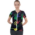 Ellipse Pattern Background Short Sleeve Zip Up Jacket View1