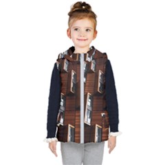 Abstract Architecture Building Business Kids  Hooded Puffer Vest by Amaryn4rt