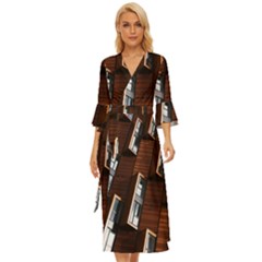 Abstract Architecture Building Business Midsummer Wrap Dress by Amaryn4rt