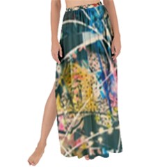 Art Graffiti Abstract Vintage Lines Maxi Chiffon Tie-up Sarong by Amaryn4rt