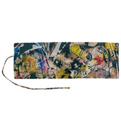 Art Graffiti Abstract Vintage Lines Roll Up Canvas Pencil Holder (m) by Amaryn4rt