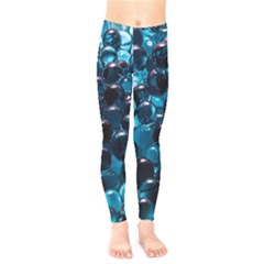 Blue Abstract Balls Spheres Kids  Leggings by Amaryn4rt