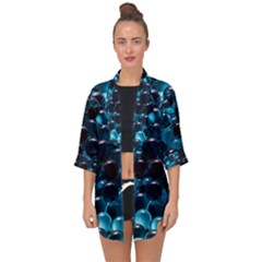 Blue Abstract Balls Spheres Open Front Chiffon Kimono by Amaryn4rt