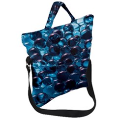 Blue Abstract Balls Spheres Fold Over Handle Tote Bag by Amaryn4rt