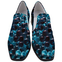 Blue Abstract Balls Spheres Women Slip On Heel Loafers by Amaryn4rt