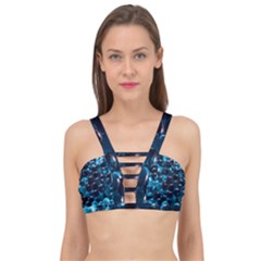 Blue Abstract Balls Spheres Cage Up Bikini Top by Amaryn4rt