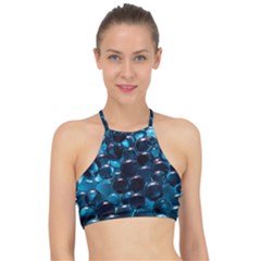 Blue Abstract Balls Spheres Halter Bikini Top by Amaryn4rt