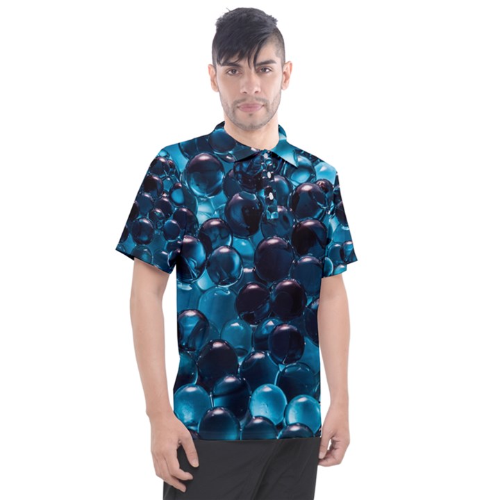 Blue Abstract Balls Spheres Men s Polo T-Shirt